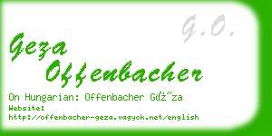 geza offenbacher business card